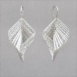 Azur Rhodium Over Silver Cascading Square Earrings