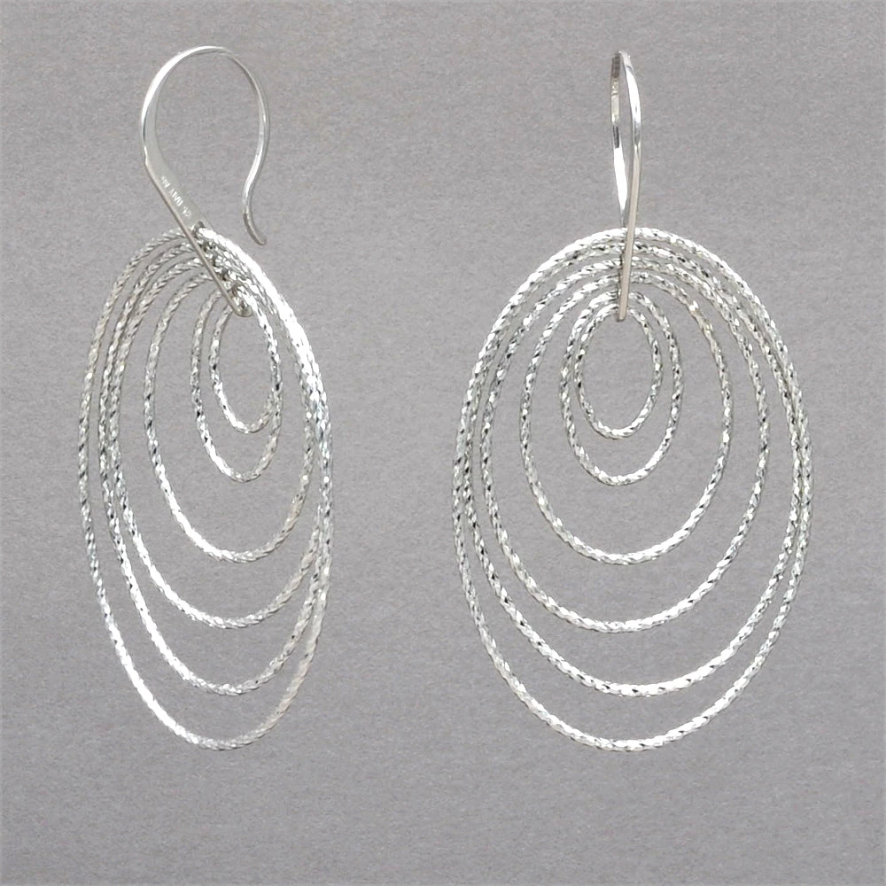New β Azur Rhodium Oval Earrings π 3 Azur Rhodium Oval Earrings