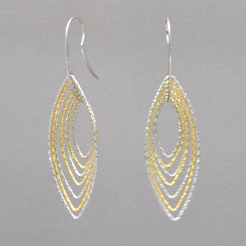 Best reviews of ✨ Azur Gold And Silver Shimmering Pointed Oval Earrings ✔️ 3 Azur Gold And Silver Shimmering Pointed Oval Earrings