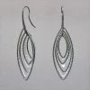 New ๐งจ Azur Black And Silver Shimmering Pointed Oval Earrings ๐คฉ 2 Azur Black And Silver Shimmering Pointed Oval Earrings