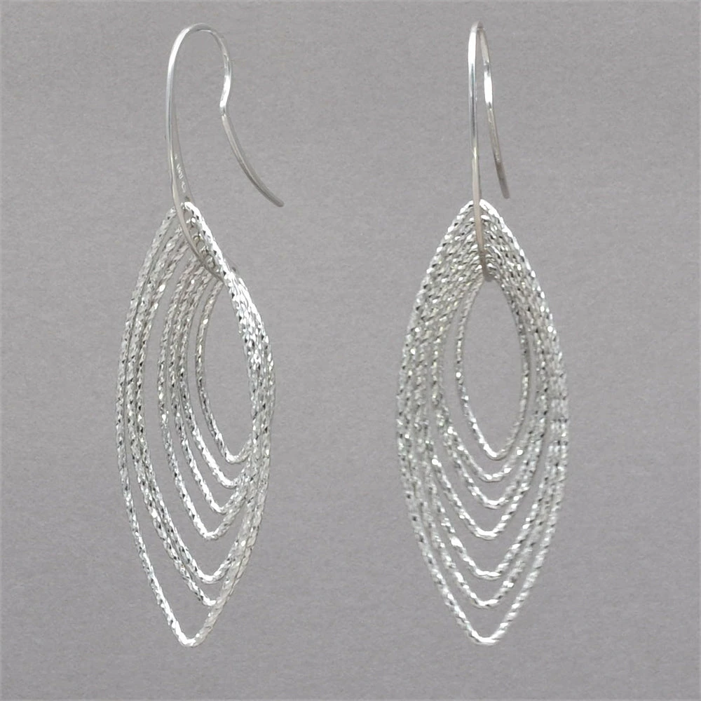 Cheapest ๐ Azur Silver Shimmering Pointed Oval Earrings โค๏ธ 3 Azur Silver Shimmering Pointed Oval Earrings