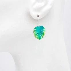 Holly Yashi Petite Monstera Leaf Earrings