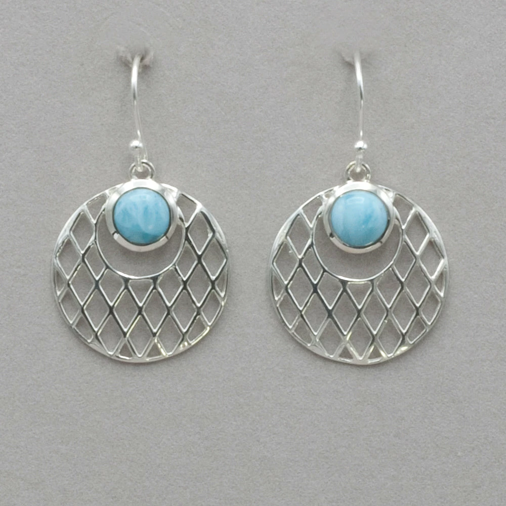 Coupon ๐ Laridom Larimar And Silver Patterned Earrings ๐ 3 Laridom Larimar And Silver Patterned Earrings
