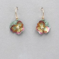Holly Yashi Garden Pansy Drop Earrings