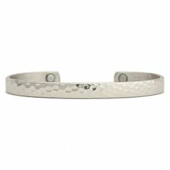 Sergio Lub Textured Silver Magnetic Bracelet