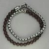 Italgem Steel Italgem Wood And Stainless Steel Wrap Bracelet Bracelets
