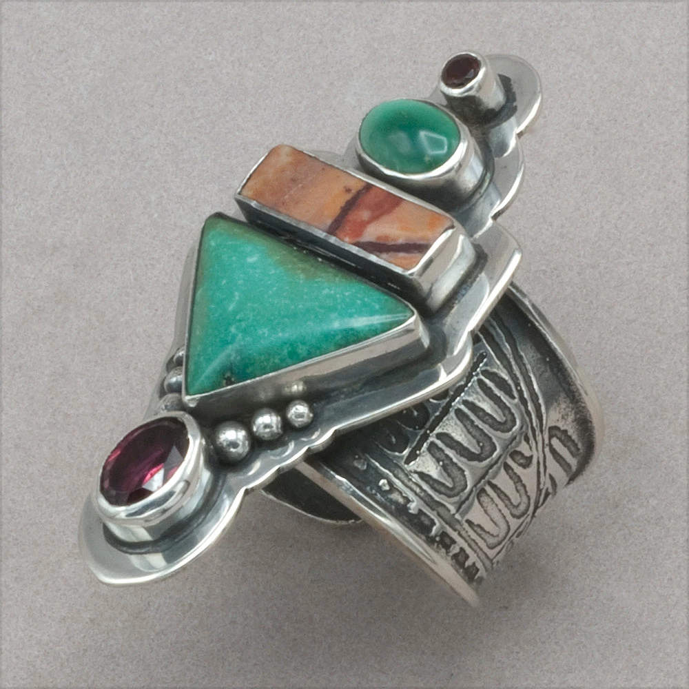 New โจ Tabra Turquoise And Jasper Ring ๐ 3 Tabra Turquoise And Jasper Ring