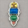 Tabra Bronze Face With Lapis And Turquoise Charm