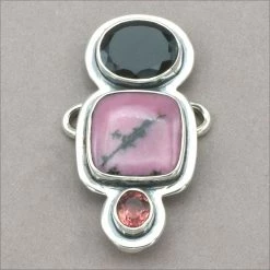 Tabra Onyx, Rhodonite And Tourmaline Charm Charms