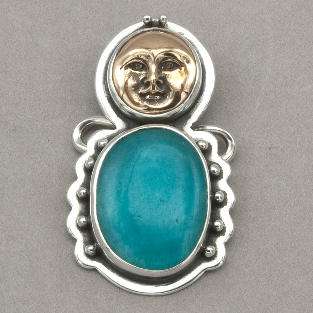 Discount π Tabra Bronze Face With Amazonite Charm β€οΈ 3 Tabra Bronze Face With Amazonite Charm