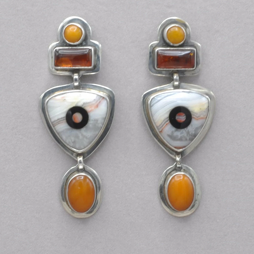 Cheapest โญ Tabra Amber And Agate Inlay Earrings ๐ฏ 3 Tabra Amber And Agate Inlay Earrings