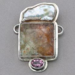 Tabra Vintage Pearl And Agate Charm