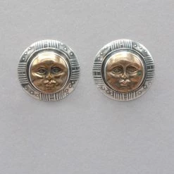 Tabra Bronze Sun Face Earrings