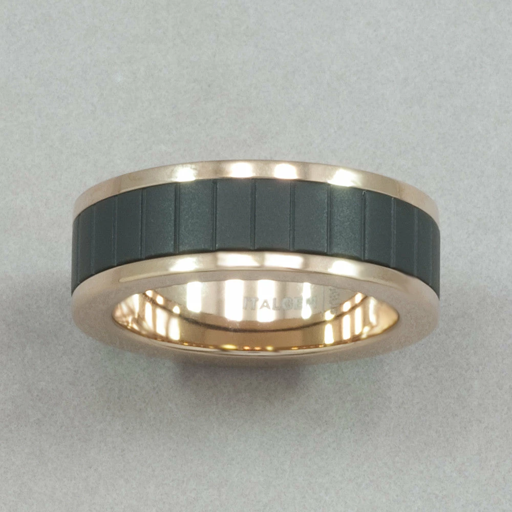 Coupon 👏 Italgem Steel Italgem Black And Rose IP Stainless Steel Ring Rings 🔥 3 Italgem Steel Italgem Black And Rose IP Stainless Steel Ring Rings