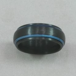 Italgem Steel Rings Italgem Carbon-Fiber With Blue IP Ring