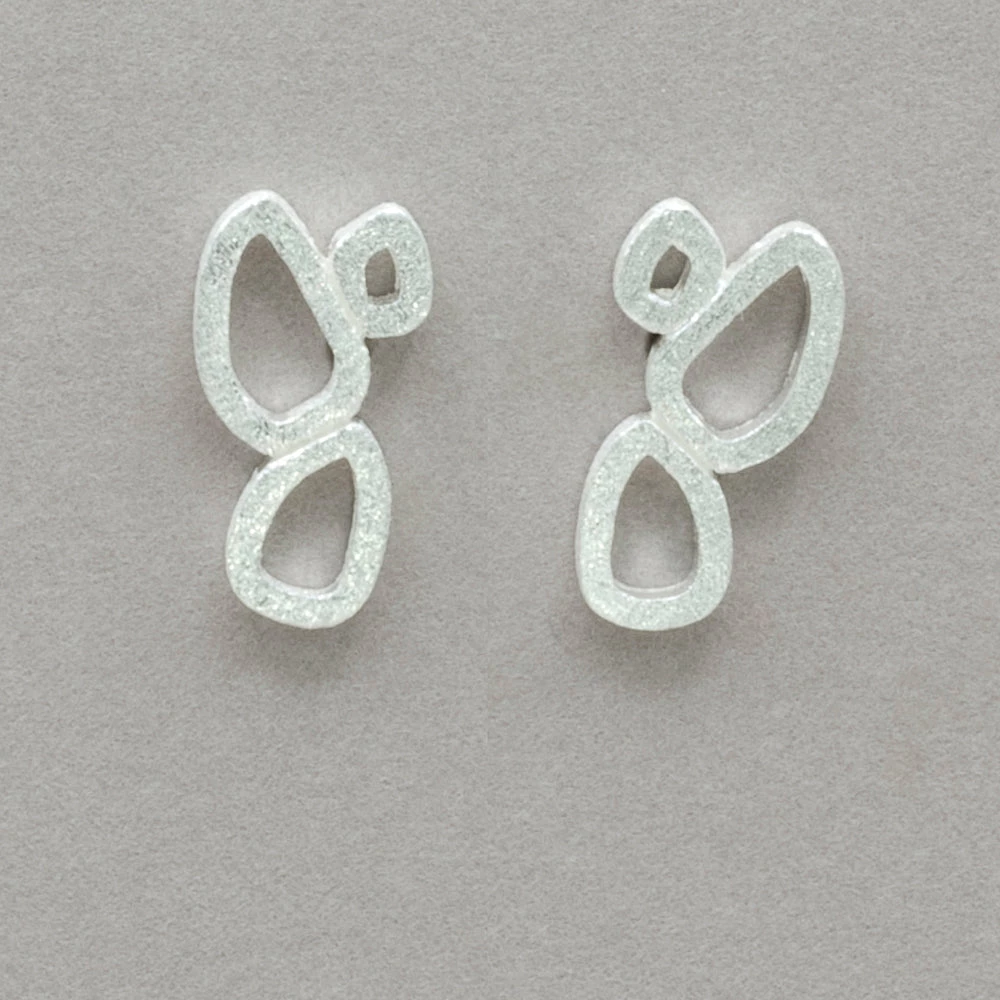 Best deal ⭐ Maria Rzewuska Brushed Sterling Silver Post Earrings 🥰 3 Maria Rzewuska Brushed Sterling Silver Post Earrings
