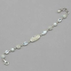 Mystical Madness White Topaz, Nautilus, Pearl And Malabar Bracelet