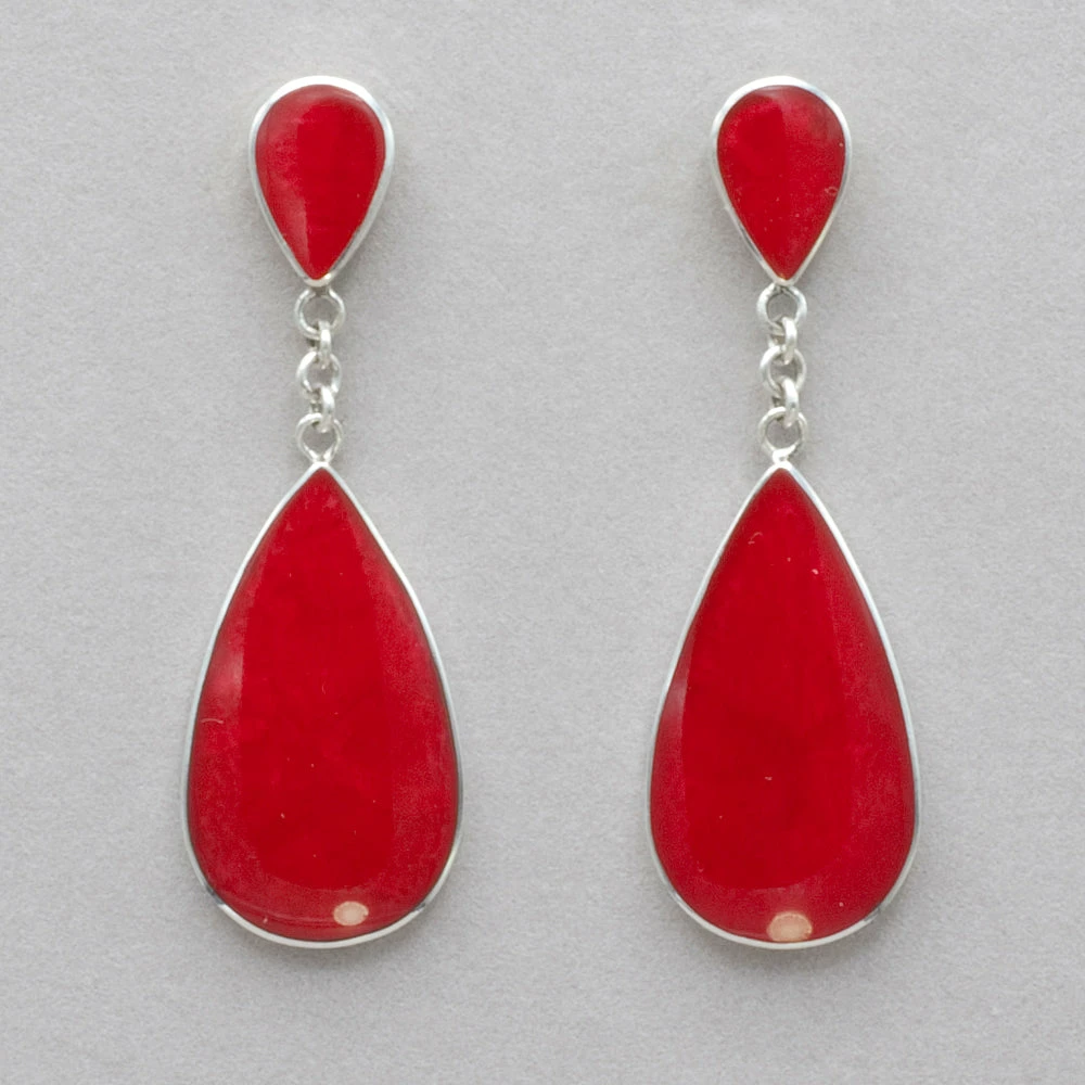 Buy ๐ Patra Red Coral Earrings ๐ 3 Patra Red Coral Earrings