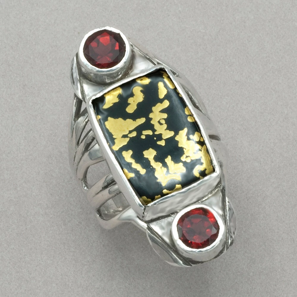 Buy 🎁 Jim Kelly Black Jade With Gold And Garnets Ring Rings ⌛ 3 Jim Kelly Black Jade With Gold And Garnets Ring Rings