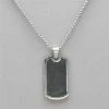 Italgem Steel Italgem Carbon Fiber Inlay Dog Tag Necklace