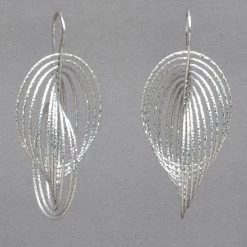 Azur Silver Cascading Ovals Earrings