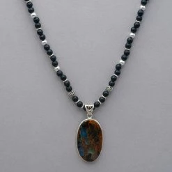 Sammasati Necklaces Pietersite And Onyx Necklace