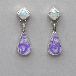 Jim Kelly Freshwater Pearl And Sugilite Earrings