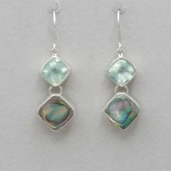 Mystical Madness Prehnite And Paua Shell Earrings