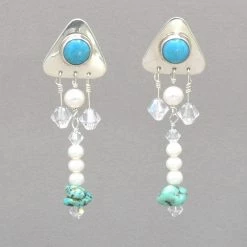 Jim Kelly Turquoise And Pearl Earrings