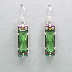 Firefly Rectangular Crystal Earrings