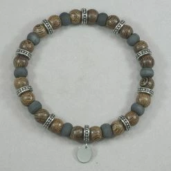 Italgem Steel Italgem Stainless Steel, Carbon-Fiber And Wood Bracelet Bracelets