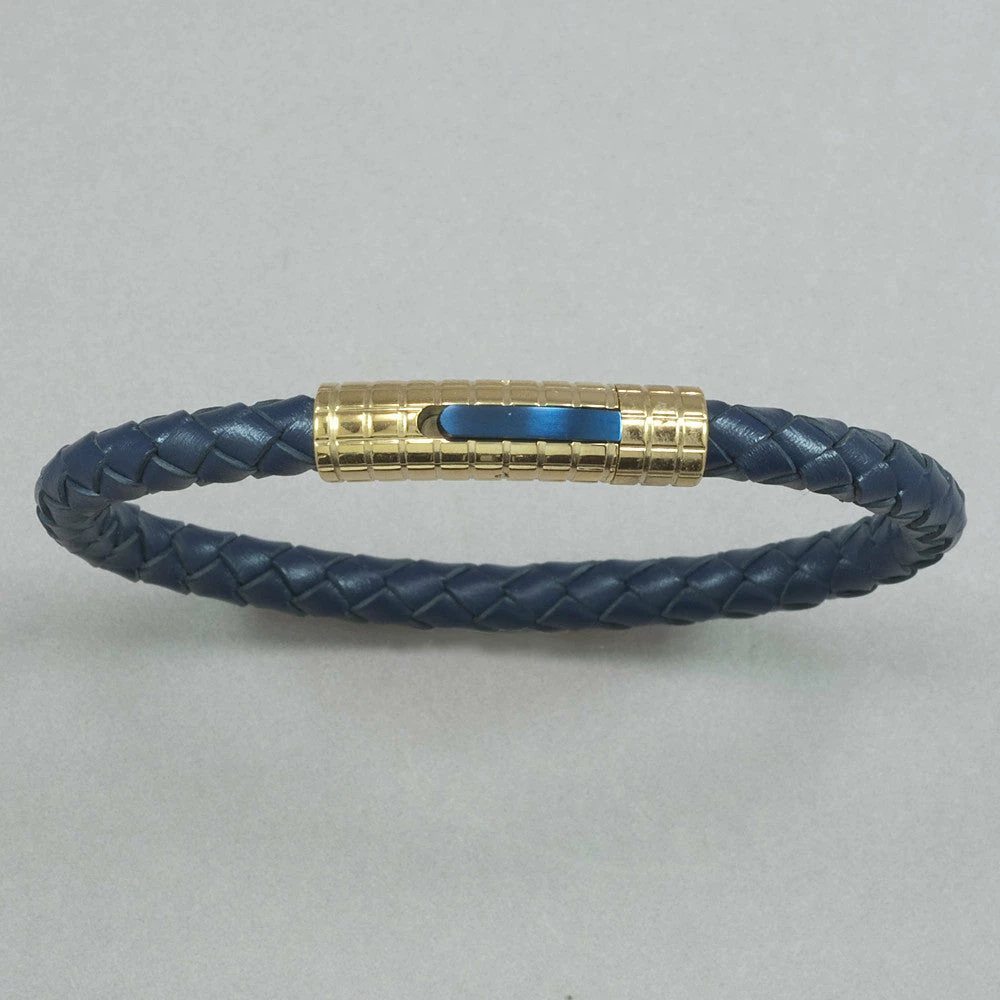 Wholesale 🎁 Italgem Steel Italgem IPG S Steel Blue Clasp Blue Leather Bracelet Bracelets ❤️ 3 Italgem Steel Italgem IPG S Steel Blue Clasp Blue Leather Bracelet Bracelets