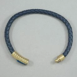 Italgem Steel Italgem IPG S Steel Blue Clasp Blue Leather Bracelet Bracelets