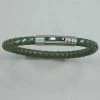 Italgem Steel Italgem Green Leather With Stainless Steel Bracelet Bracelets