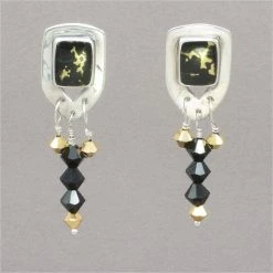 Jim Kelly Gold-Infused Black Jade Earrings