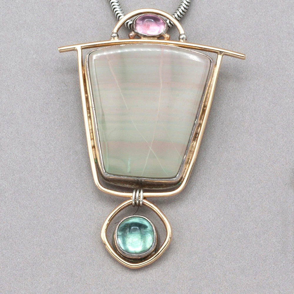 Promo ๐ Rainbow Bridge Jewelers Tourmaline Matrix Silver And Gold Pendant Pendants ๐คฉ 3 Rainbow Bridge Jewelers Tourmaline Matrix Silver And Gold Pendant Pendants