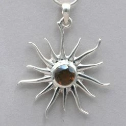 Sammasati Smoky Quartz Sunburst Pendant