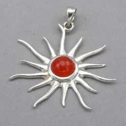 Sammasati Carnelian Sunburst Pendant Pendants