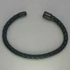 Italgem Steel Italgem Black Leather Bracelet Bracelets
