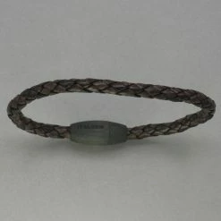 Italgem Steel Italgem Antique Brown Leather Bracelet