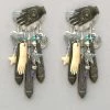 Brand new 🛒 Tabra Vintage Hand Of Fatima Silver And Bronze Earrings 🤩 1 Tabra Vintage Hand Of Fatima Silver And Bronze Earrings