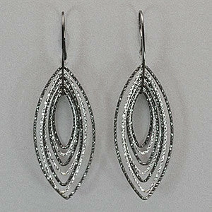 New ๐งจ Azur Black And Silver Shimmering Pointed Oval Earrings ๐คฉ 4 Azur Black And Silver Shimmering Pointed Oval Earrings