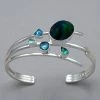 Cheap 💯 Lilly Barrack Green Quartz And London Blue Topaz Cuff Bracelet 🎉 2 Lilly Barrack Green Quartz And London Blue Topaz Cuff Bracelet