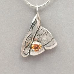 Jim Kelly Champagne CZ Sterling Silver Pendant Pendants