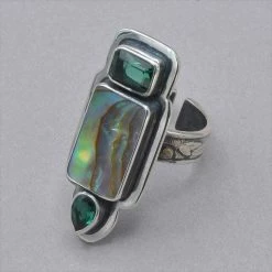 Rings Tabra Abalone And Tourmaline Ring