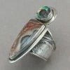 Tabra Abalone And Quartz Inlay With Agate Ring