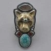Tabra Jaguar Turquoise And Amber Ring Rings
