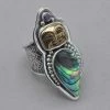 Rings Tabra Bronze Face And Abalone Ring