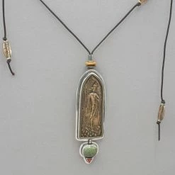 Tabra Bronze Buddha And Turquoise Necklace Necklaces