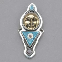 Tabra Bronze And Turquoise Inlay Charm Charms